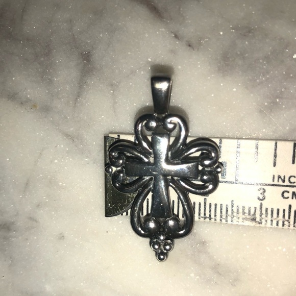 VTG Sterling Filigree Open Style Cross Crucifix w Cable Chain 18” - Picture 9 of 9